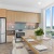 a kitchen with a dining table and chairs